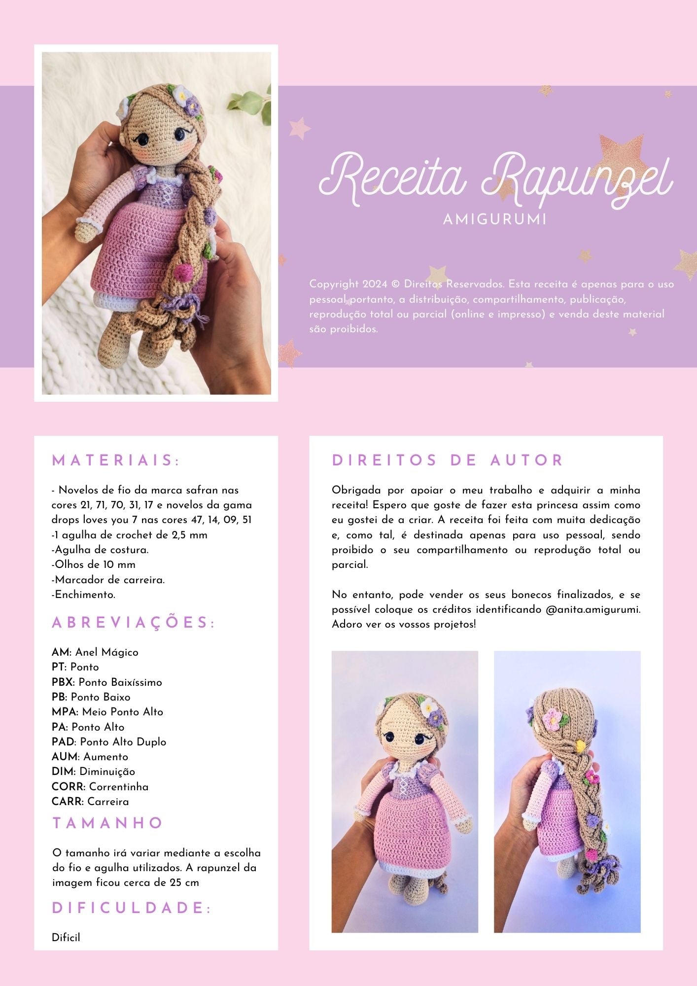 Receita da Rapunzel (amigurumi)