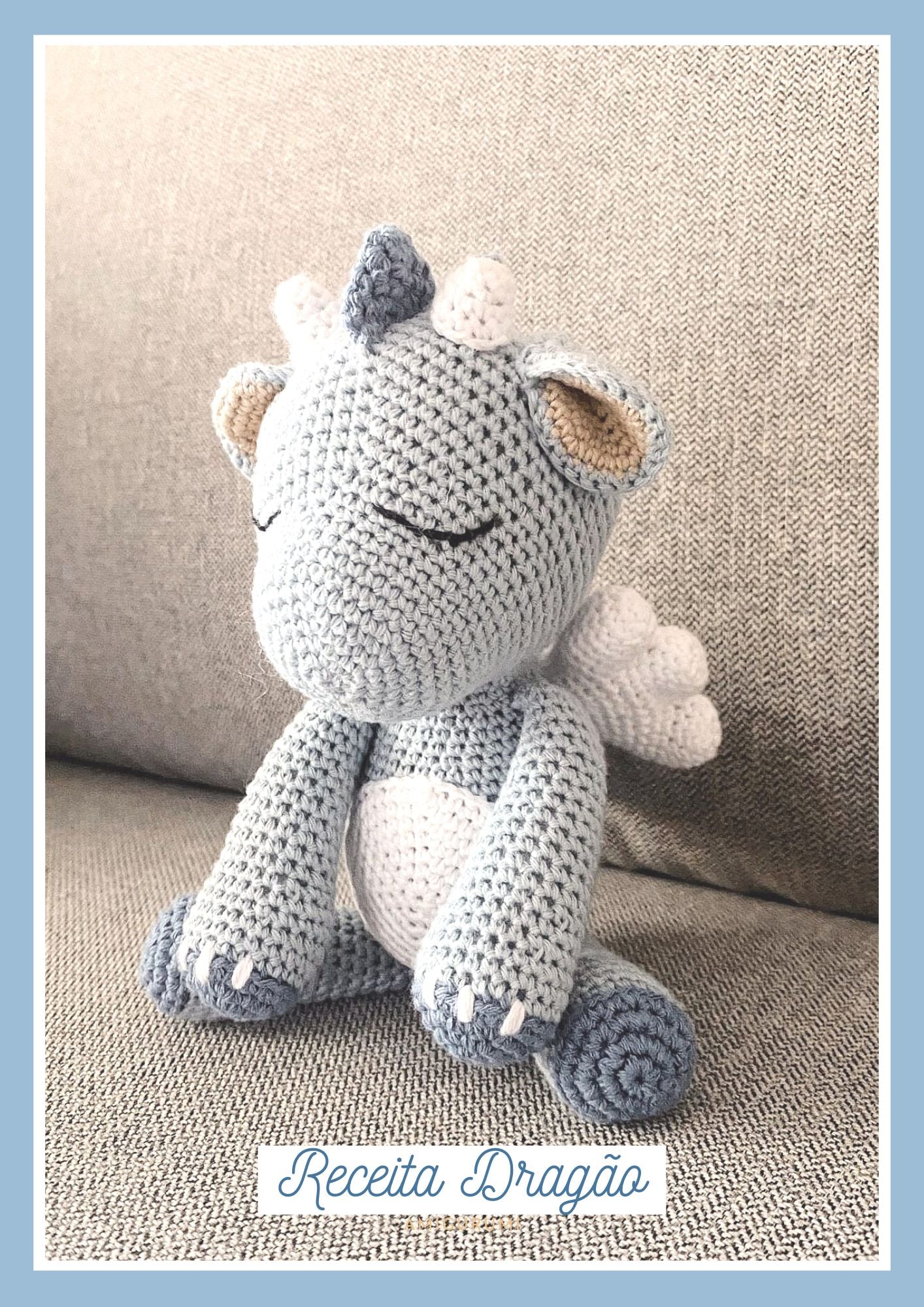 Receita do dragão azul (amigurumi)