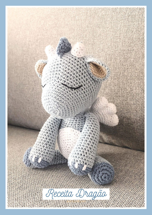 Receita do dragão azul (amigurumi)